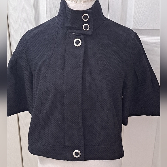 Apt. 9 Jackets & Blazers - apt 9 Black Textured Cropped Zip Up Jacket Size M